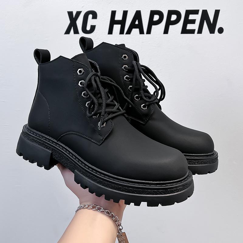 Winter velvet Martin boots men's British style high-top leather shoes locomotive tooling boots big boots 25006-A