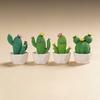 Peça em Miniatura de Resina de um Fofo Vaso de Cacto Artificial Decoração de Jardim para Mesa, Estilo Cartoon, Acessório Pequeno Suporte para Plantas