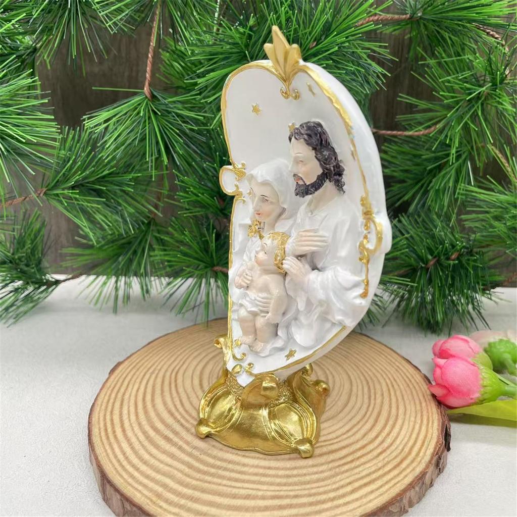 Baby Jesuses Holy Family Statue Miniature Christmas Nativity Scene Sculpture for Xmases Indoor Home Table Holiday Decors