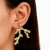 Trend New Exaggerated Dangle Earrings for Women Gold Color Metal Antler Irregular Metal Branches Girls Hyperbole Cool Stuff