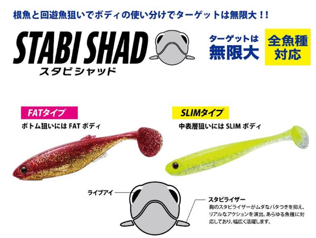 Major Craft Soft Plastic Lure 3.5 Inch Stabi Shad STB3.5L 022 (0106)