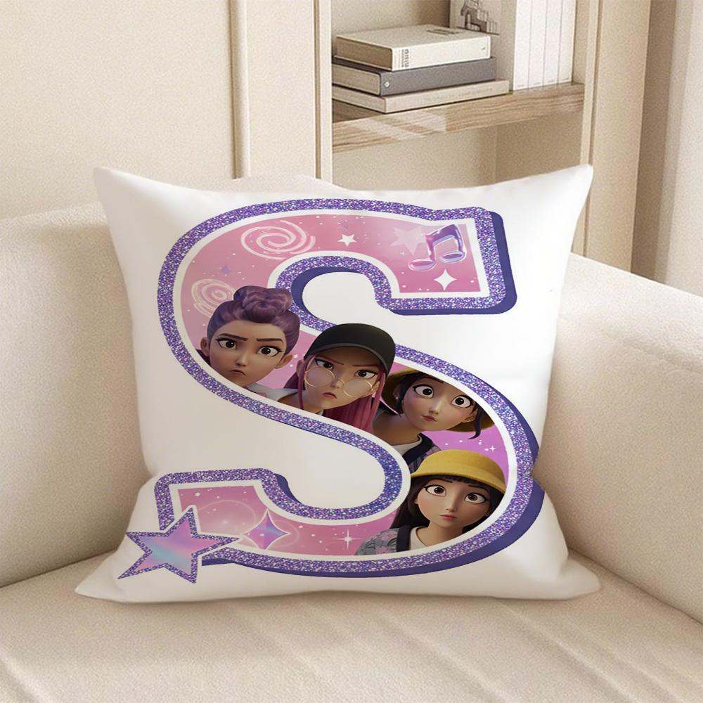 KPop Demon Hunters anime Style 26 letters popular Character Pillowcase fashion Home Decoration Items