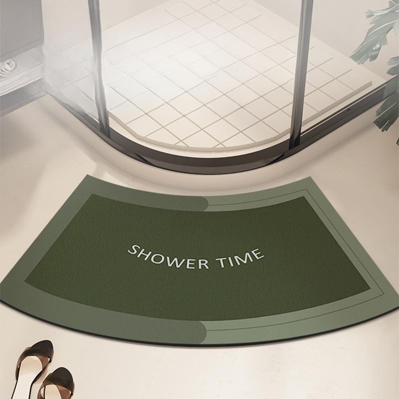 Curved Fan-shaped Bathroom Floor Mat Shower Room Carpet Diatom Mud Strong Absorbent Mat Bathroom Door Anti-slip Foot Mat