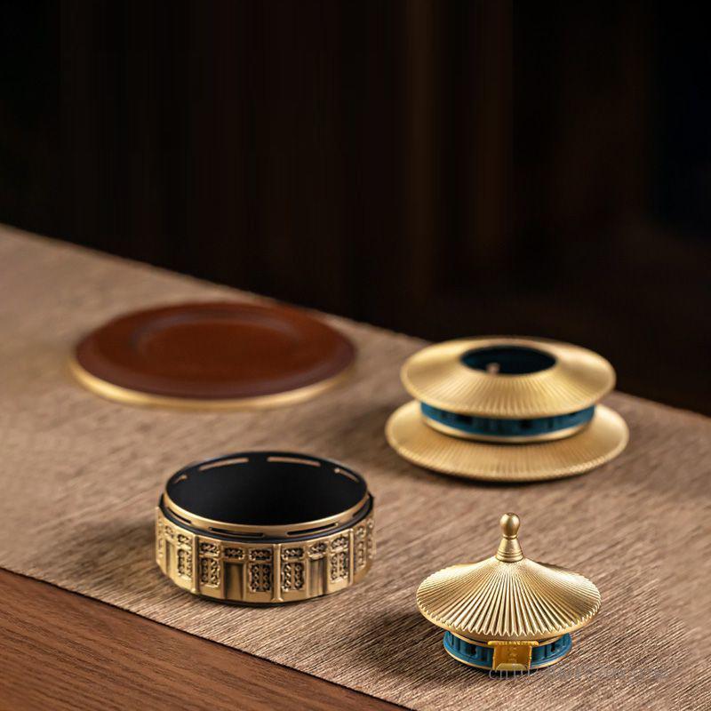 Creative Copper Incense Burners New Chinese Temple Of Heaven Home Indoor Living Room Bedroom Buddhist Hall Decoration Censer 1Pc