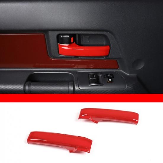 2PCS Red Inner Door Handle Open Cover Trim For Toyota FJ Cruiser 07-21