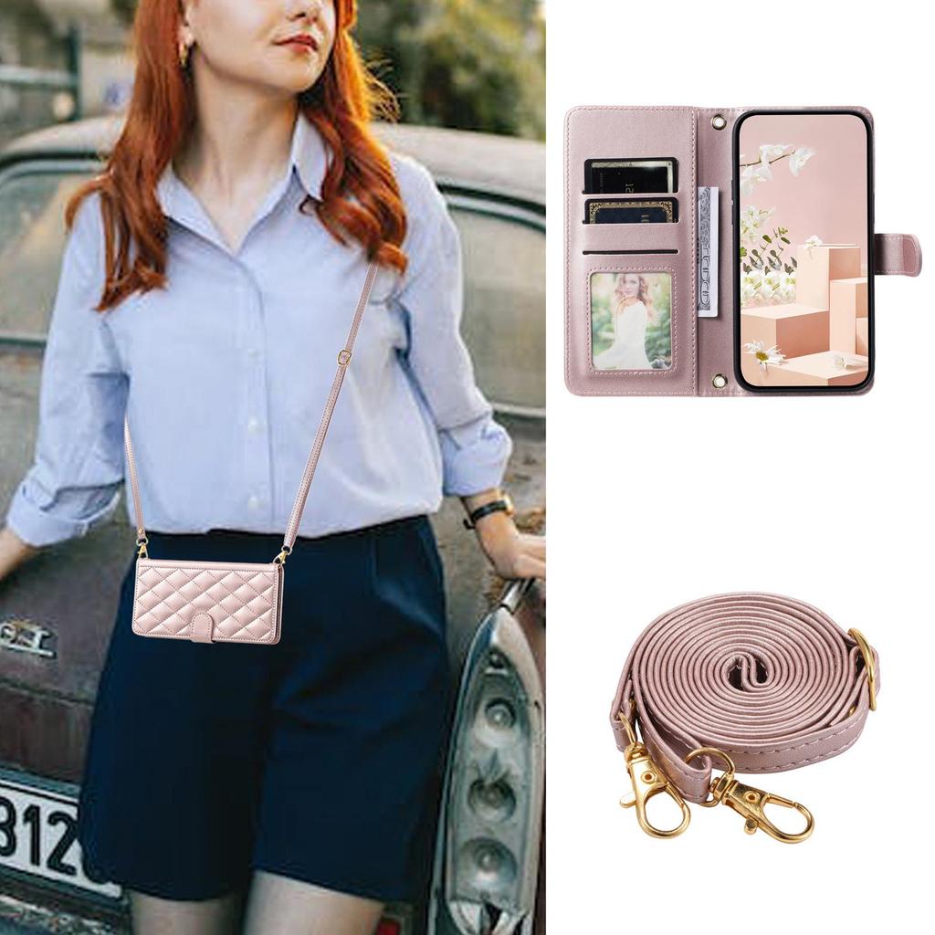 Plaid Flip Leather Crossbody Case with Card Slot & Lanyard for Google Pixel 8 Pro/8A