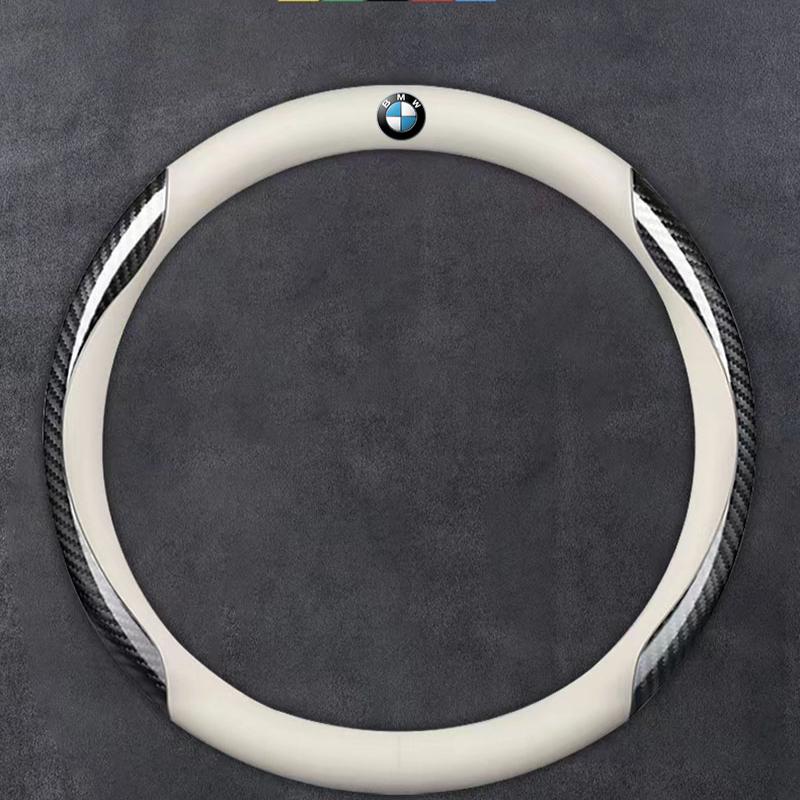 Lær Karbonfiber Bil Rattdeksel Biltilbehør For BMW E61 E81 E87 1 2 3 4 5 6 7 Serie X1 X3 X4 X5 X6 X7 F20 E90