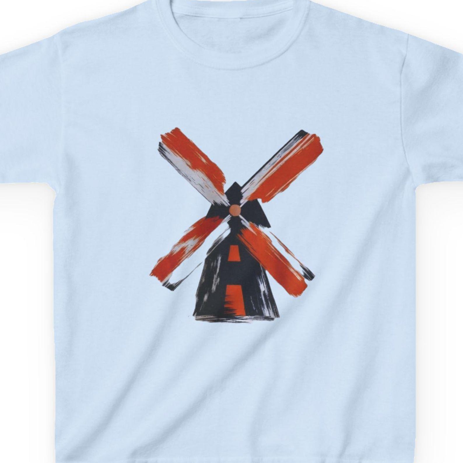 Windmill Design Kids T-shirt | Hand-Painted Style 140