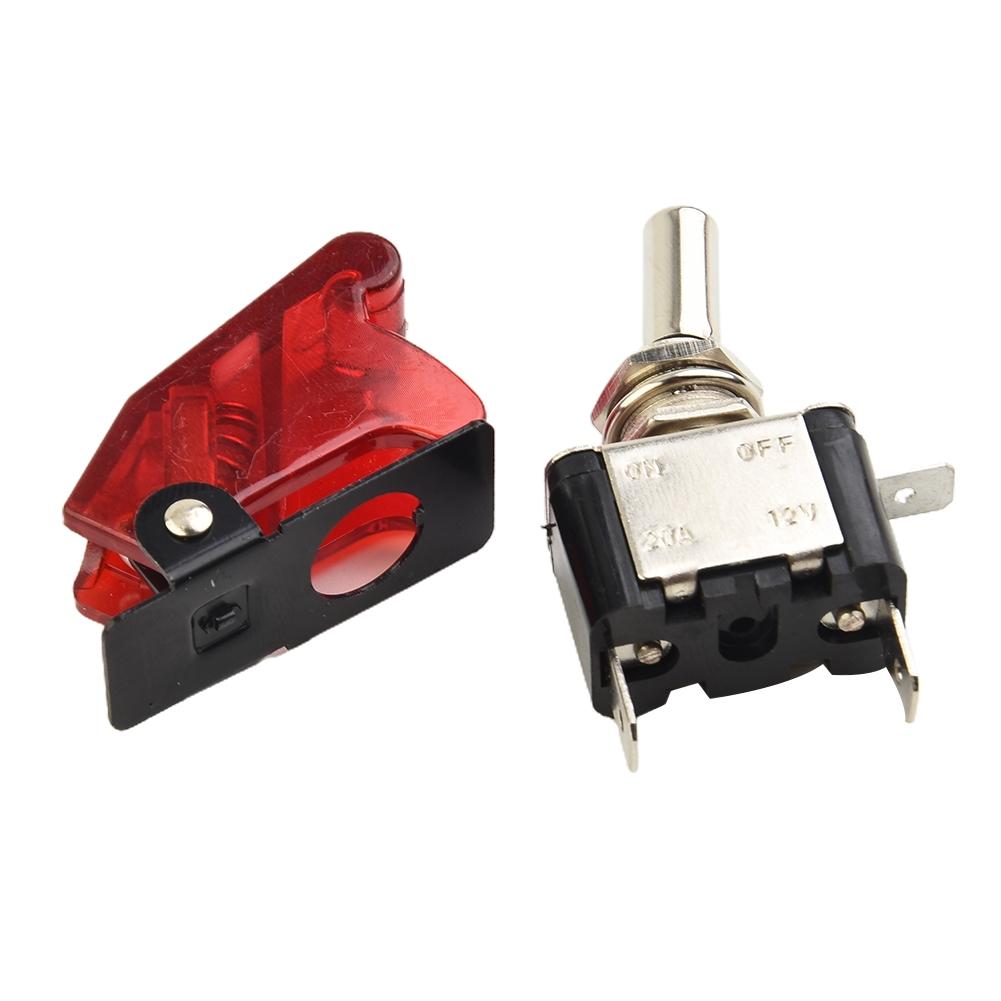 Toggle Switch LED On-Off RED SPST Safety Single Pole