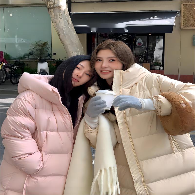 Women's Autumn And Winter High-end Down Jacket Medium Length Loose And Thickened Jacket