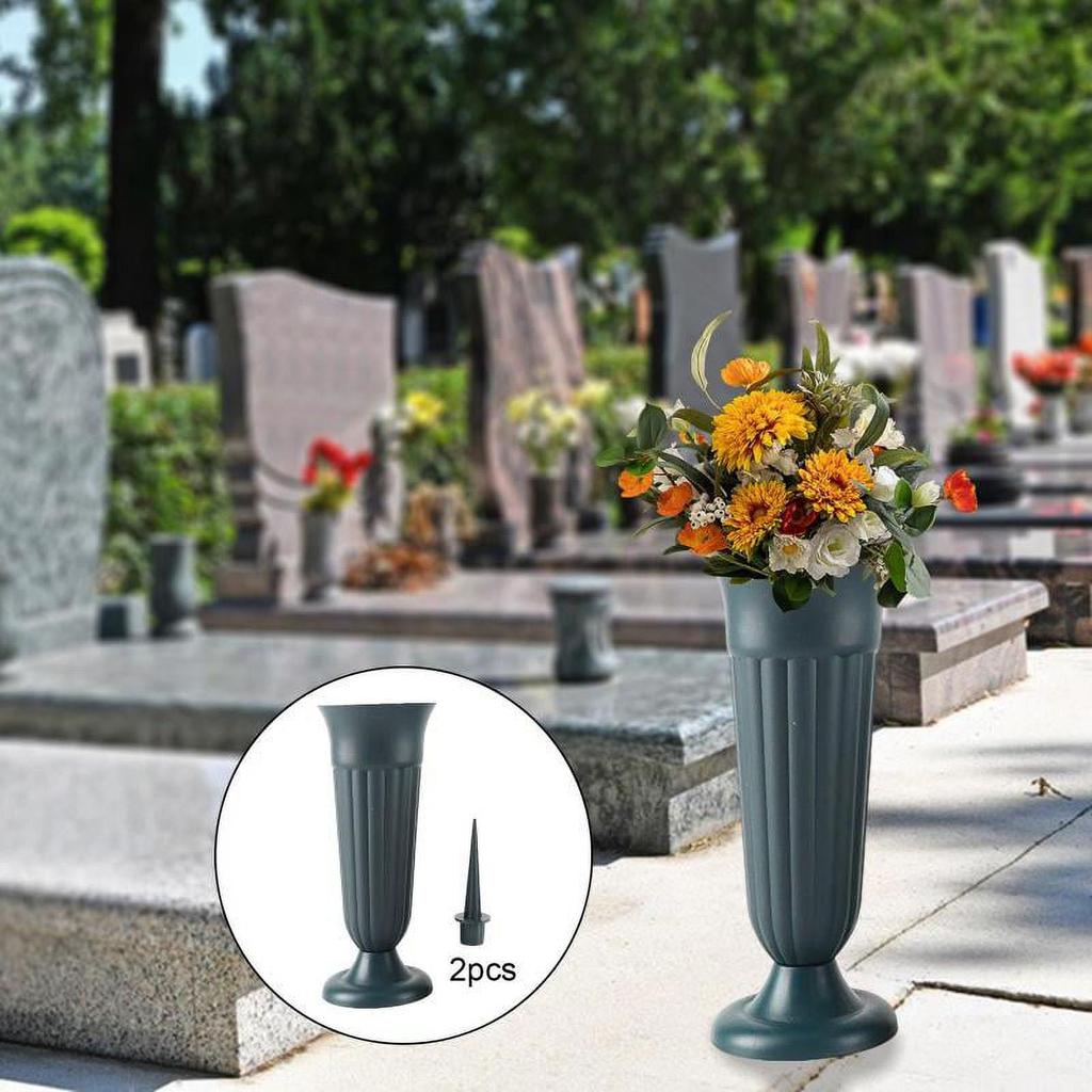 High Quality Desktop Dark Green Desktop Flower Pot Grave Sweeping Ritual Vase White Grave Sweeping Ritual Vase