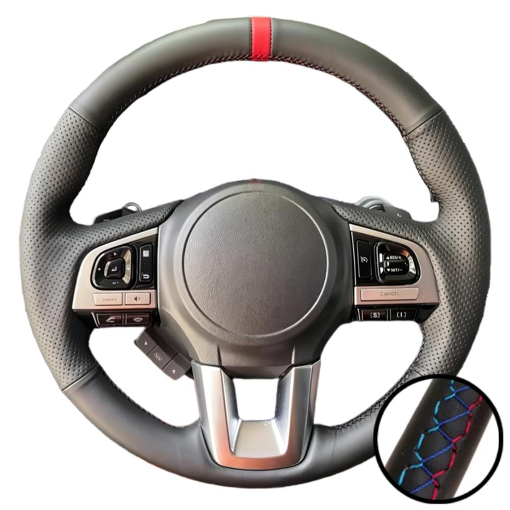 Hand Stitched Non-slip Artificial Leather 2015-2017 Outback 2014-2017 Forester 2015 Steering Wheel Cover For Subaru Legacy XV