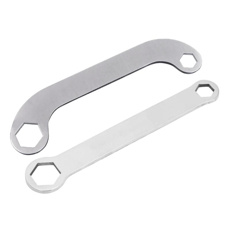 10mm 15mm Caliber Hex Wrench Bike Repair Wrenches Titanium Alloy Hand Tool Length 5.08in Straight / Curved