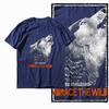 Coolmind MAE 100% Cotton Wolf Printed Exclusive Graphic Men T Shirt Big Size Streetwear Men Tshirt for Men T-shirt Tee Shirts