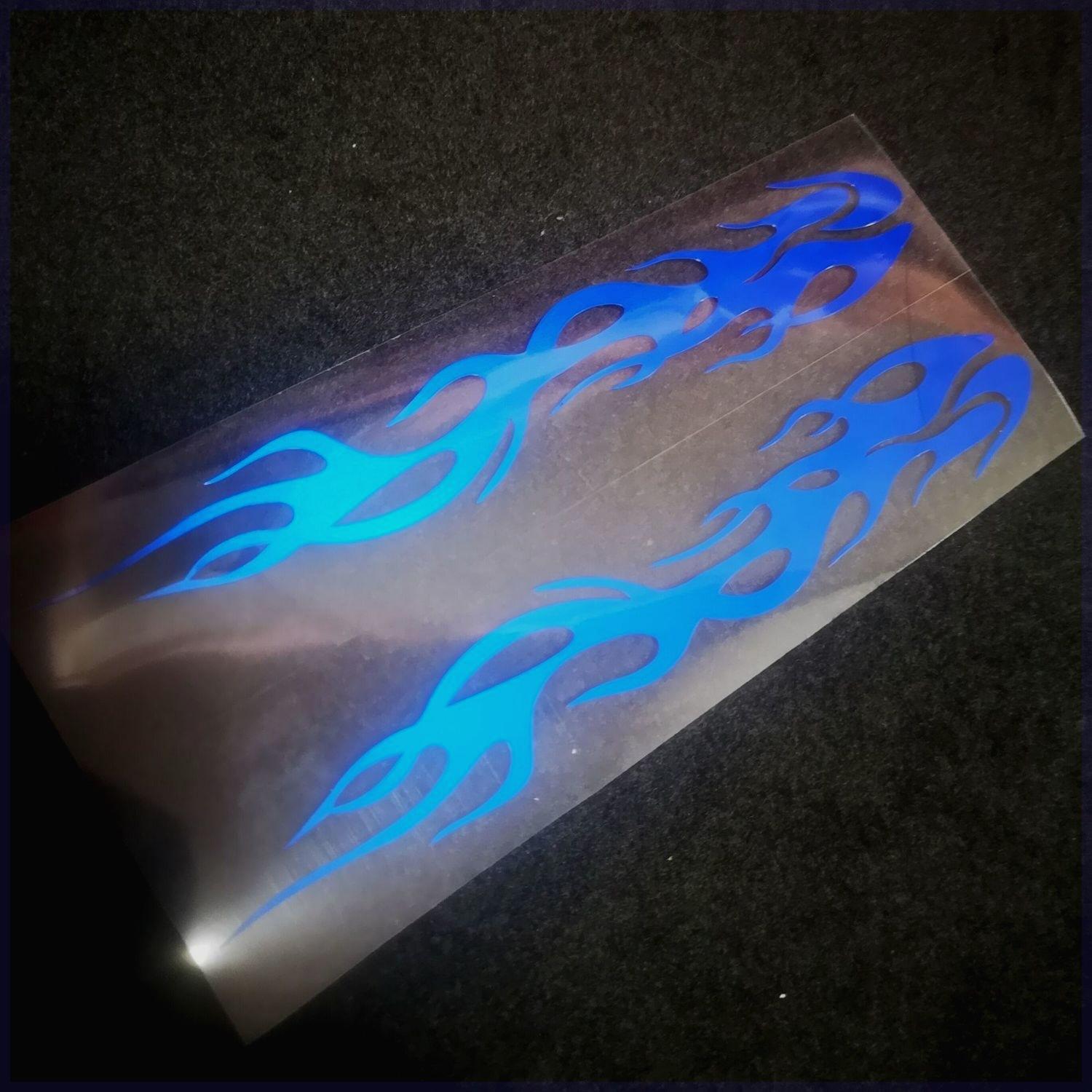 

Rainbow Flame Sticker Decorative Stickers For Cars Motorcycles Electric Bikes Colorful Flame Decals Vehicle Decoration 32cm синій