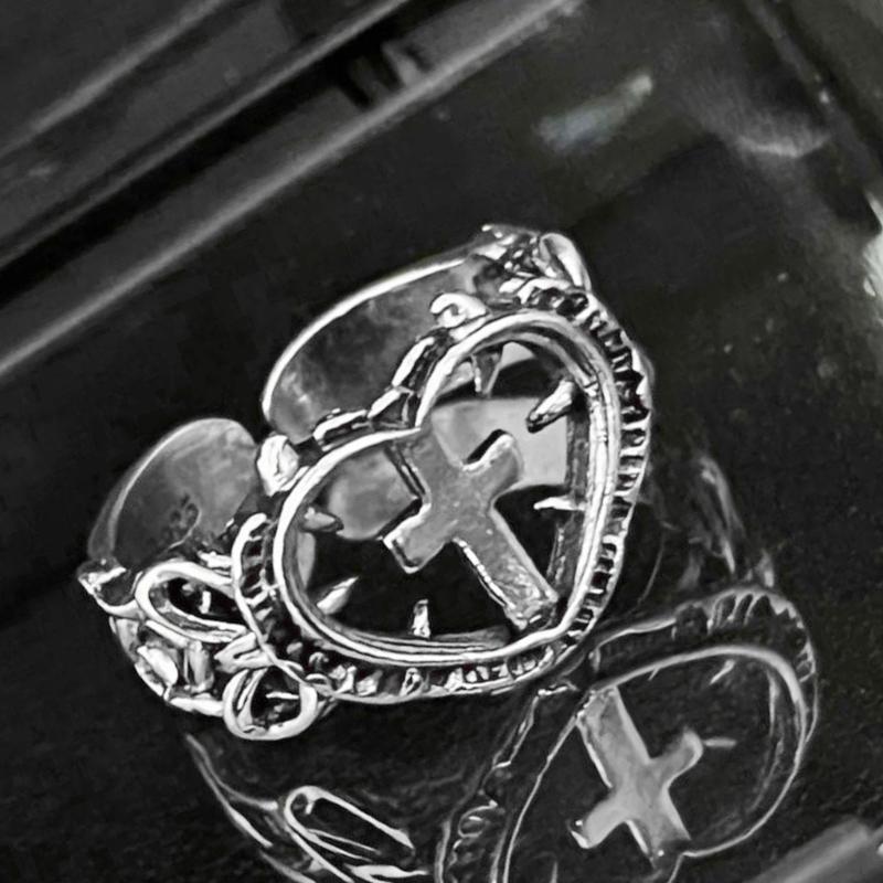 Modern Love Crosses Statement Ring Trendy Minimalist Finger Rings Jewelry For Casual Or Formal Occasions Gift