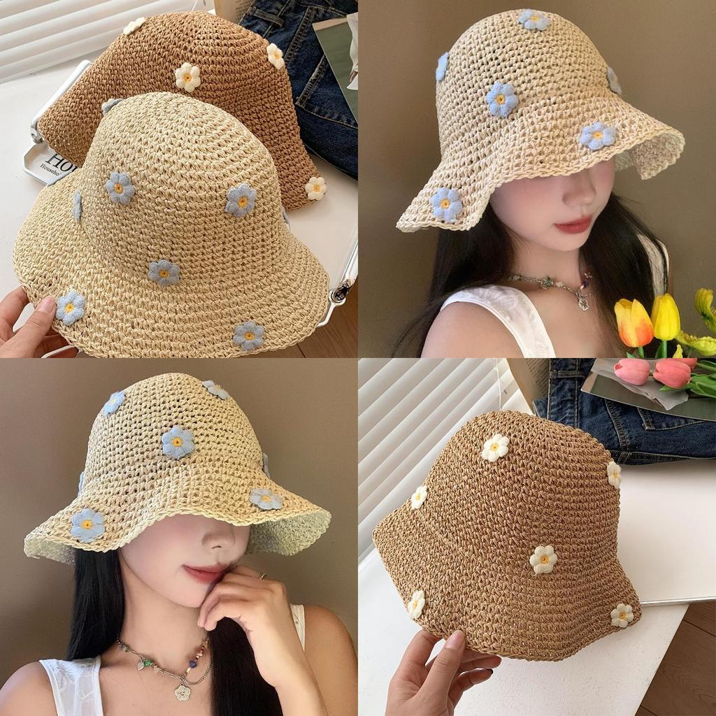 Beach Flower Floppy Hat With Sun Protection For Summer Vacation Women