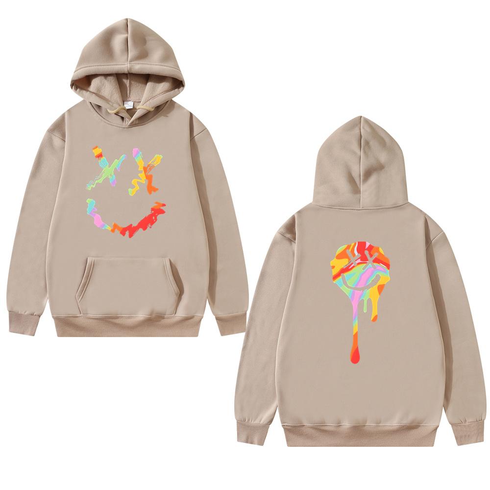 

Новая хлопковая толстовка унисекс с принтом счастливой улыбки, повседневный пуловер большого размера, популярная уличная одежда, модный свитшот, одежда для пар XL