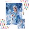 5D Diamond Painting Kit Elsa Snowman Home Decor, Perfect Holiday Gift for Fans