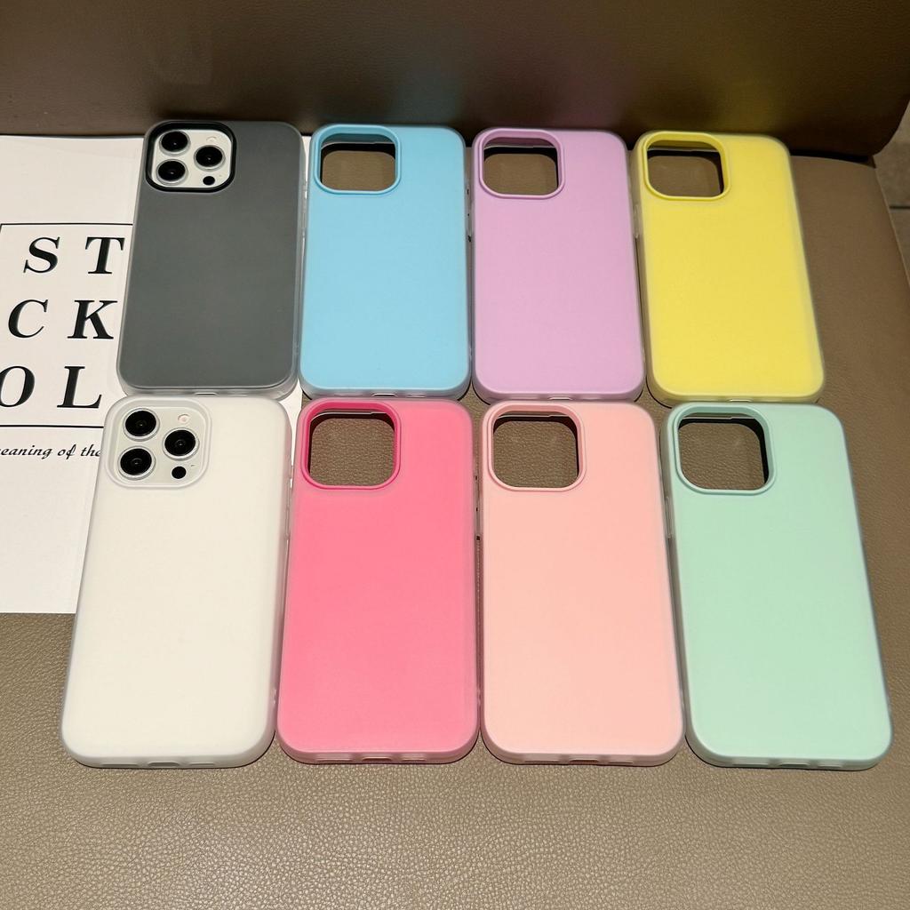 Lightweight Shockproof PP Phone Case for iPhone 15 14 13 Pro Max Solid Color Matte Cover