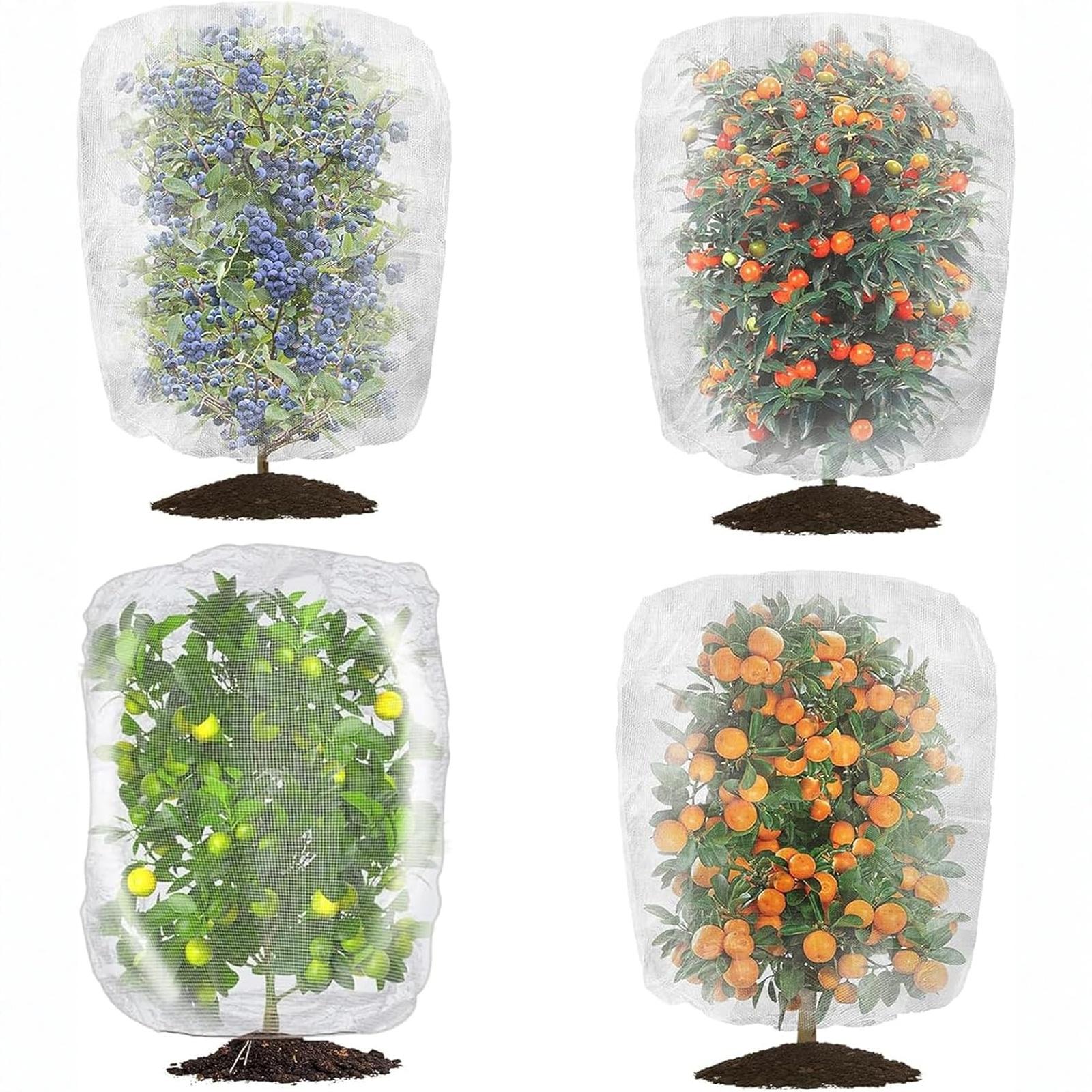 

60 Mesh Greenhouse Insect Netting Bags, Agricultural Plant Fruit Flower Protective Bags, Garden Net Cover Windproof Thickened one size белый