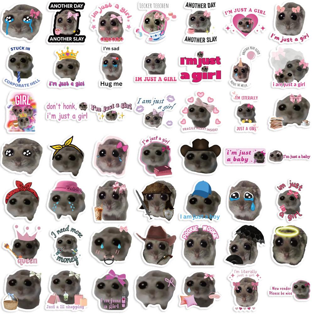 56 Sad Hamster Expression Graffiti Stickers Guitar Notebook Suitcase DIY Waterproof Stickers