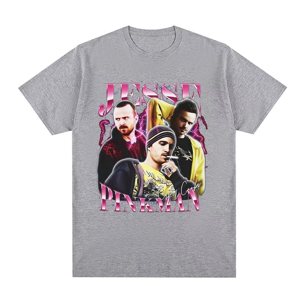Jesse Pinkman Heisenberg Graphic Men s Cotton Shirt Breaking Bad Graphic Tshirts Harajuku Women Short Sleeve Tshirt S разноцветный