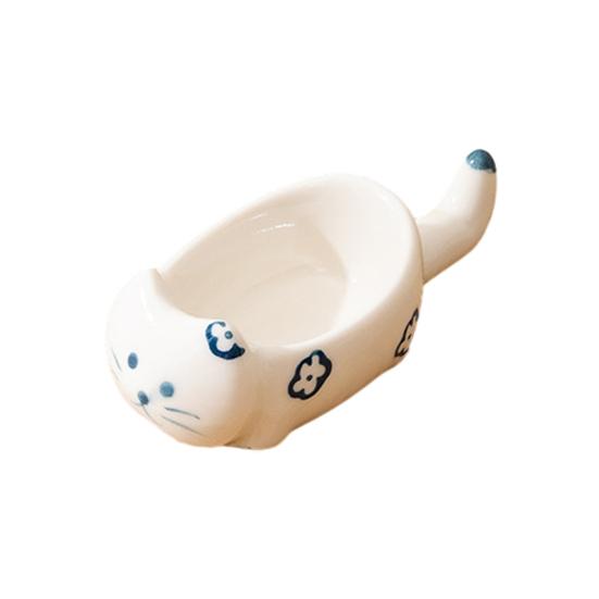 Soy Sauce Dish Cat-Shaped Mini Dipping Bowl Cute Ceramic Plate for Oil Salt Vinegar Sushi Butter Chili Jam Condiments Appetizers