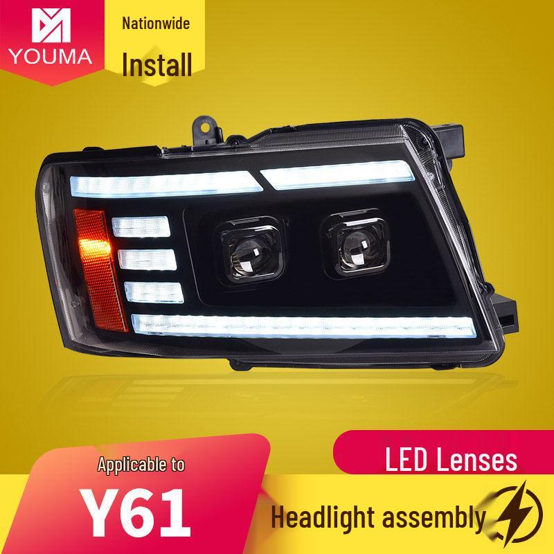 LED Projector Headlight Assembly with Flowing Turn Signal for Patrol Y61 (05-22 Models)