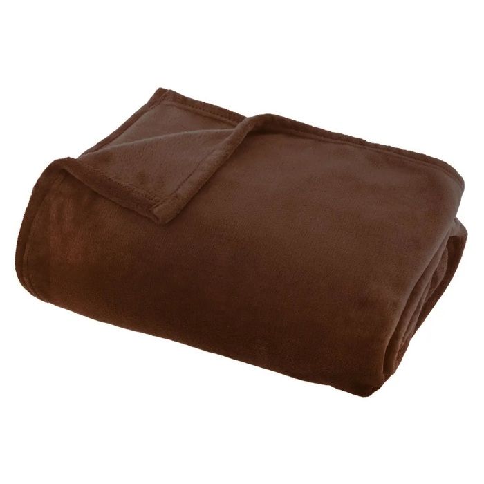 Plaid 130 x 160 cm Collection Olis marron