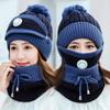 Winter Fashion Cycling Hat, Ear Protection, Wool Hat, Mask, Scarf, Korean Version of the Tide Knitted Warm Breathing Valve Three-piece Hat