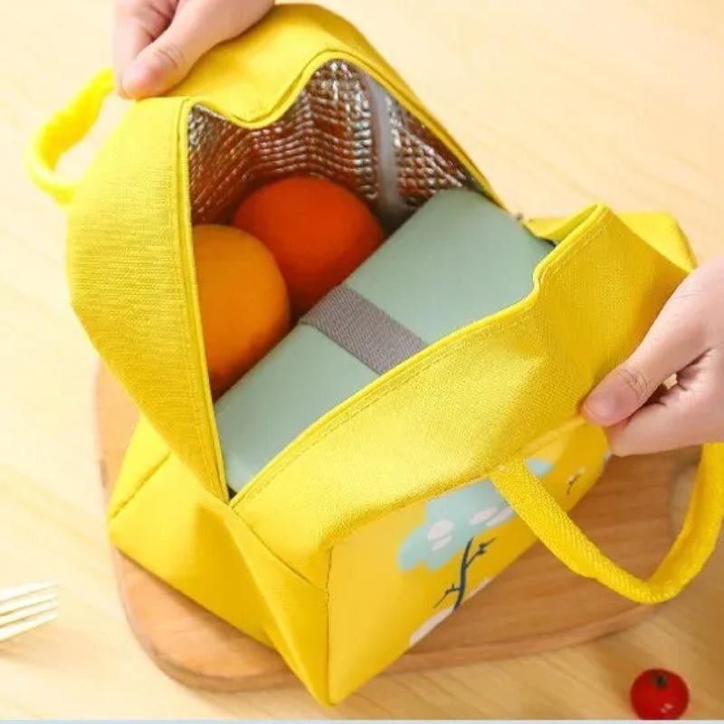 Cartoon Pattern Handheld Food Organization Storage Bag Aluminum Foil Thickened Lunch Insulation Box