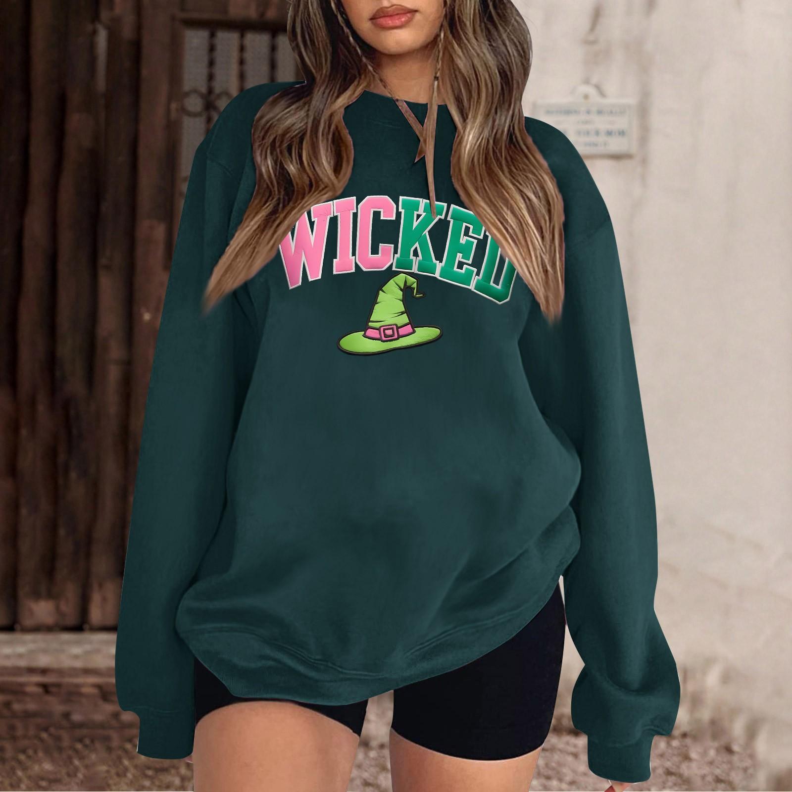 

Женская повседневная модная блузка с длинным рукавом и круглым вырезом с принтом и пуловером L