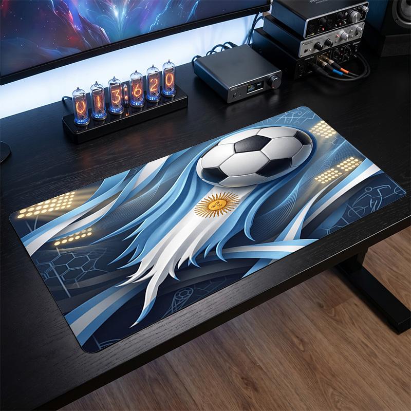 Tappetino Mouse Scudo Calcio Argentina, Tappetino da Scrivania Esteso Antiscivolo in Gomma per Gaming Ufficio Laptop Regalo per Fan
