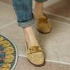 Mode 2024 Neue Frühling Damen Schuhe Kamel Schnalle Lässige Wildleder Damen Slipper Einfarbig Niedriger Absatz Pumps Schuhe für Damen Mokassins