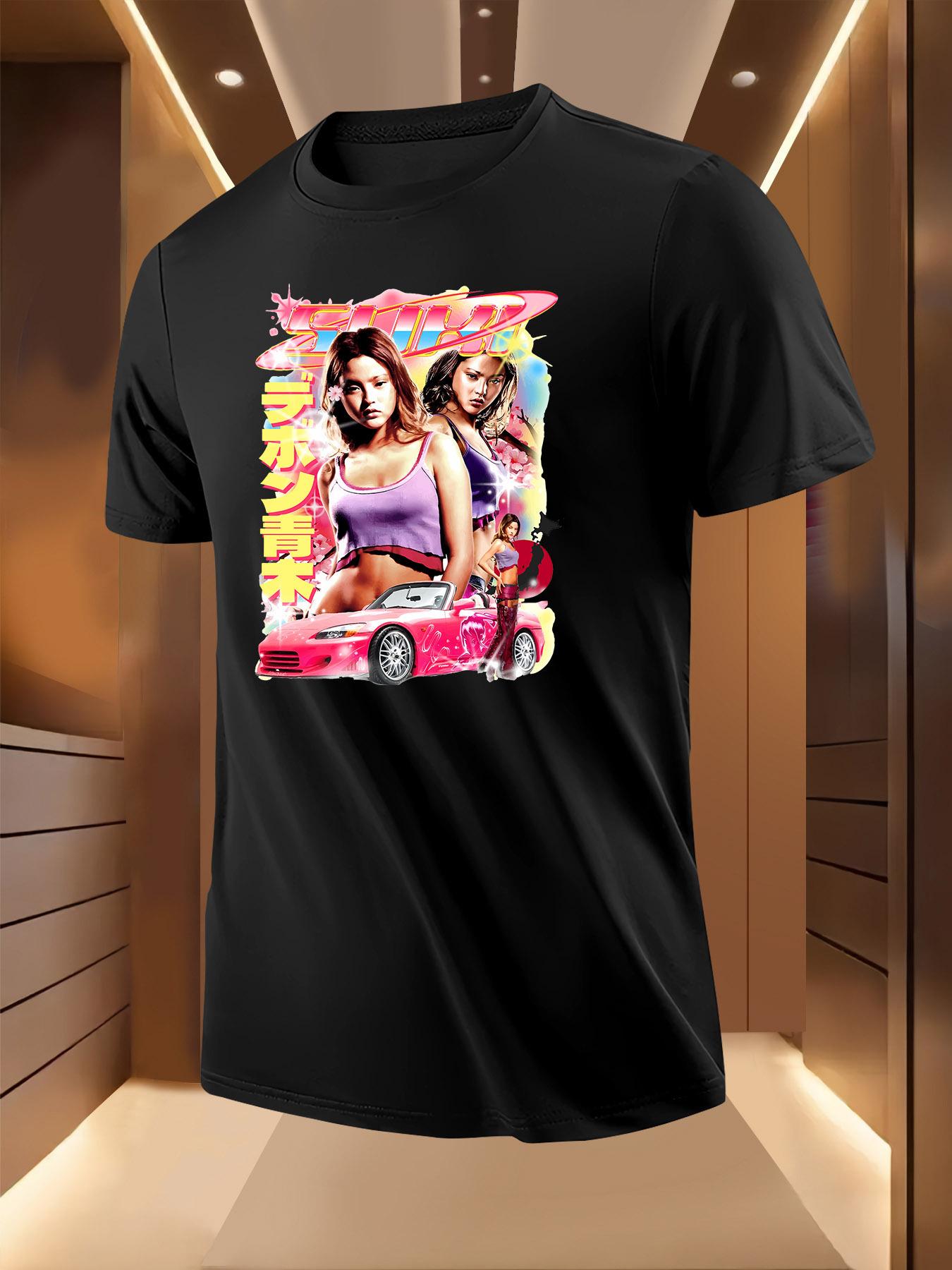 Pink Sports Car Graphic Tshirt - Breathable Lightweight P... L