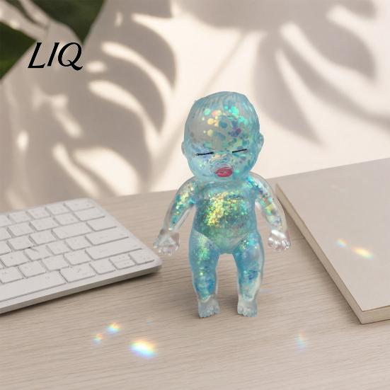 Babies Stress Ball Glitter Relief Toy, Clear Baby Doll Squeeze Soft Stretchy Reliever Fidget Relaxing Gift for Adults Kids, Party Favors Portable