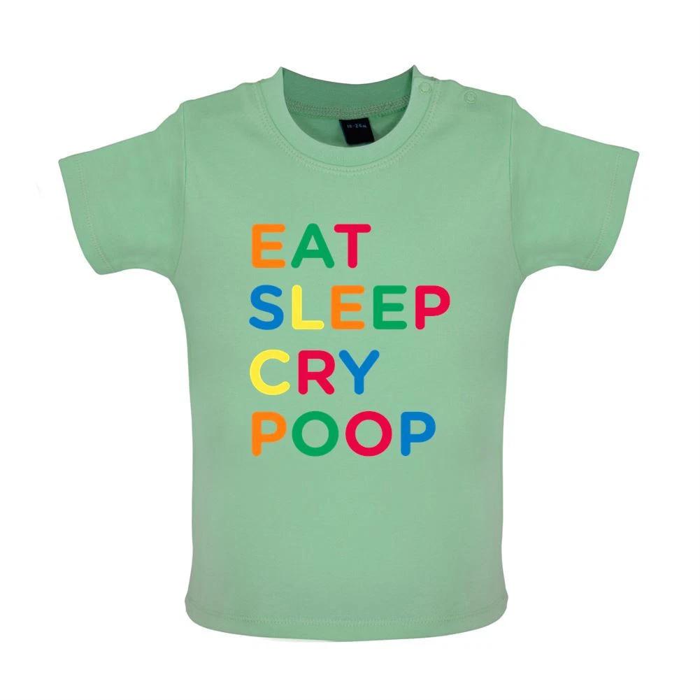 

Eat Sleep Crying Poop -Baby Kids Boys Girls Unisex T-Shirt / Romper Tees Top- Funny Baby Pooh Baby Love Gift 110