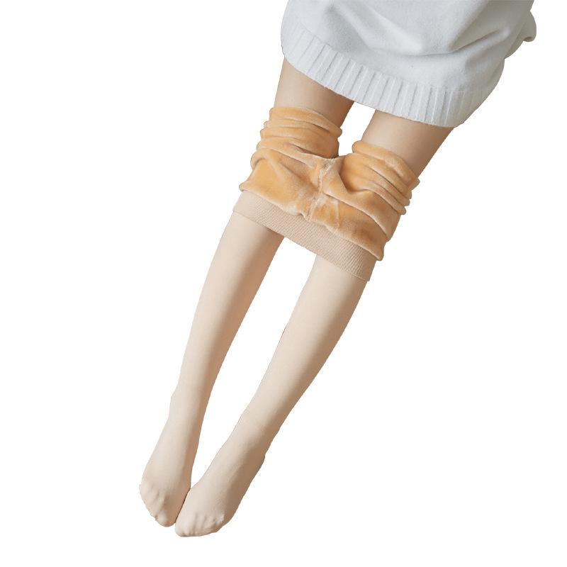 Autumn Winter Fleece Footed Slimming Skin Tone Women's Warm Leggings Tights
