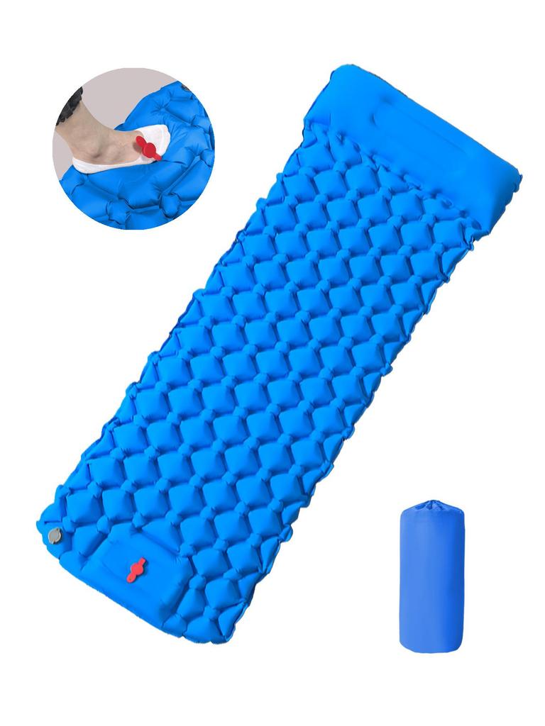 Ultralight Portable TPU Inflatable Camping Pad - Moisture-Proof, Single/Double, Foot-Press Design