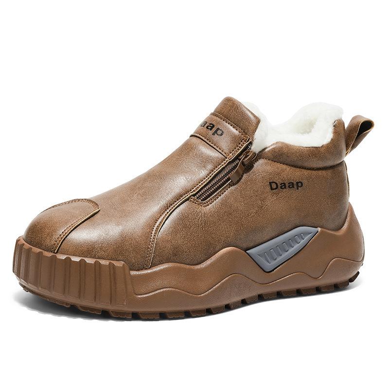 Plush Light Slip On Walking Shoe Outdoor Comfor Men High Top Sneakers 2025 Casual Shoes for Men Luxury Round Toe Men Ankle Boots