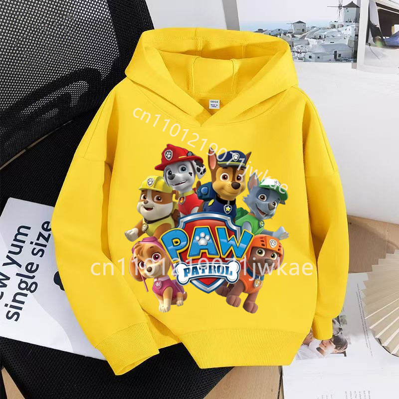 Cartoon Print Children Fall Spring Sweatshirt Kids PAW Patrol Hoodie Pullover Toddler 3-12 Year Boy Girl Casual Sweatshirt