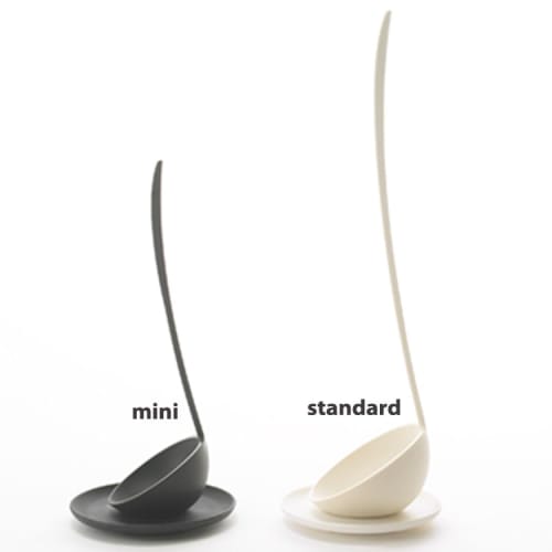 H Concept +d Tate Otama Mini, Black (D-502-BK), Standing Ladle with Small Plate, Space-Saving Design