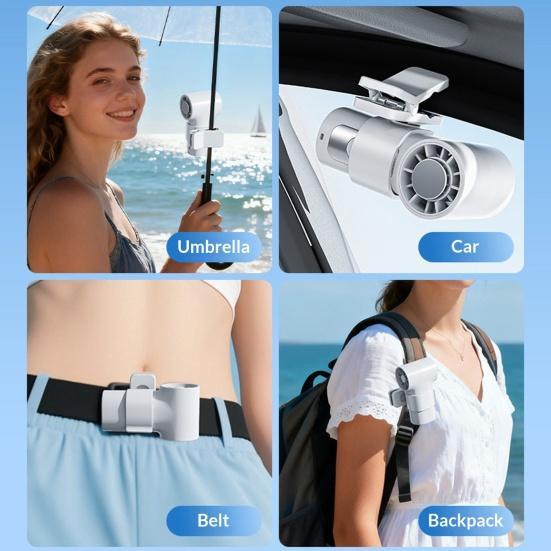 Mini Portable Clip-on 6 Speed with Detachable Fan LED Display Cooling Fan Clip