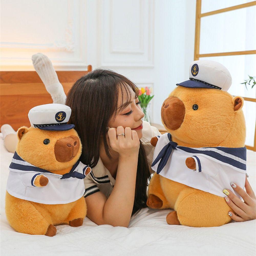 Cartoon Navy Sailor Capybara Doll Capybara Shape Animals Plush Toy  Toy Gift