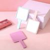 Makeup Mirror with Handle Good Grip Barber Hairdressing Handheld Mirror Square Makeup Vanity Mirror Salon Accessories