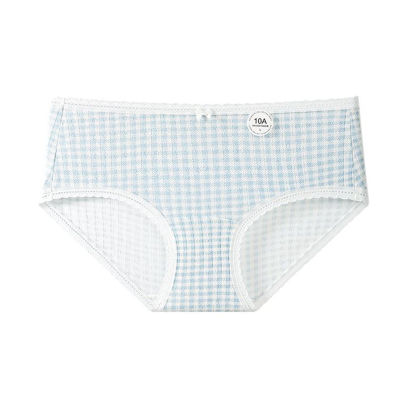 Ladies Spring and Autumn Fresh Small Floral Pure Cotton 10A Antibacterial Extension Crotch Breathable Briefs