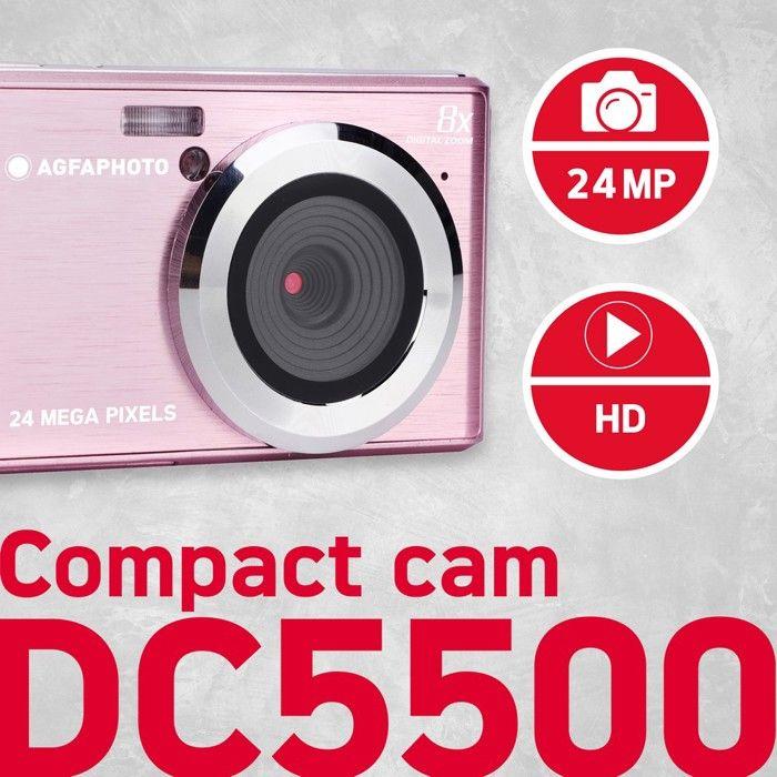 Digital Camera - AGFA PHOTO - DC5500 - 24 Megapixels - 8x Digital Zoom - Pink