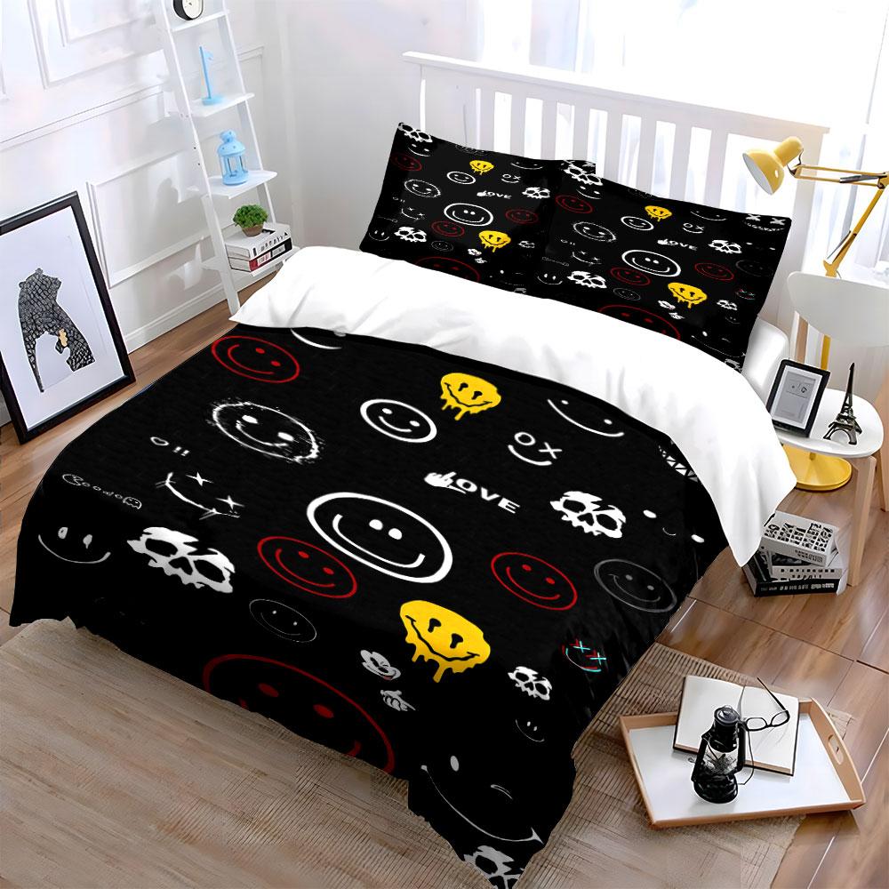 "Edgy smiles, playful chaos" Bedding sets Duvet covers Pillowcases(1* Duvet Cover 2* Pillowcases without duvet insert)