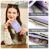 CONTACT'S Genuine Leather Fashion  Long Wallet Women Colorful Coin Pocket with Photo Slot Soft Female Purse Wallets
